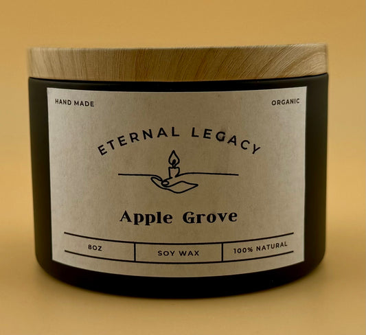 Apple Grove 8oz Matte Black Candle Tin