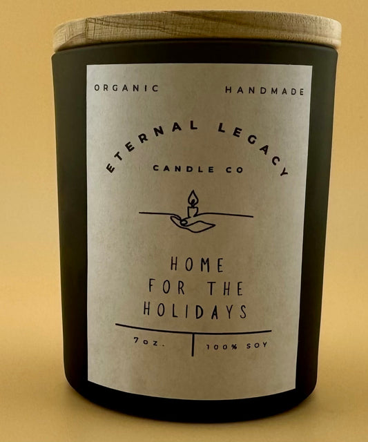 Home for the Holidays 7oz Black Glass Candle