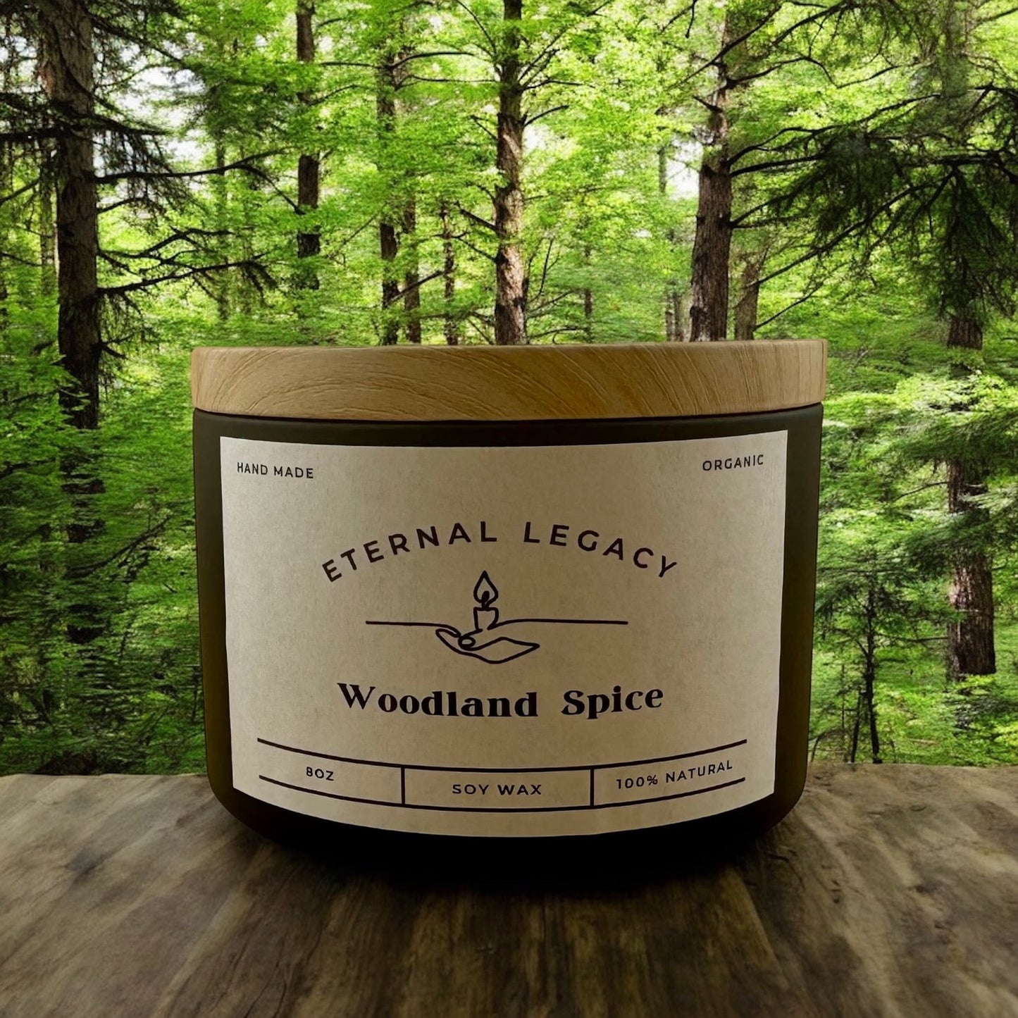 Woodland Spice 8oz Matte Black Candle Tin