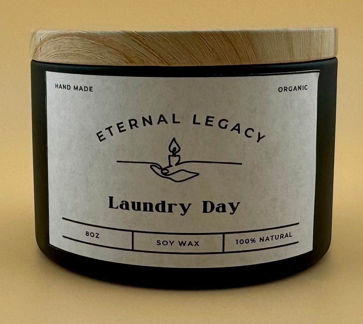 Laundry Day 8oz Matte Black Candle Tin