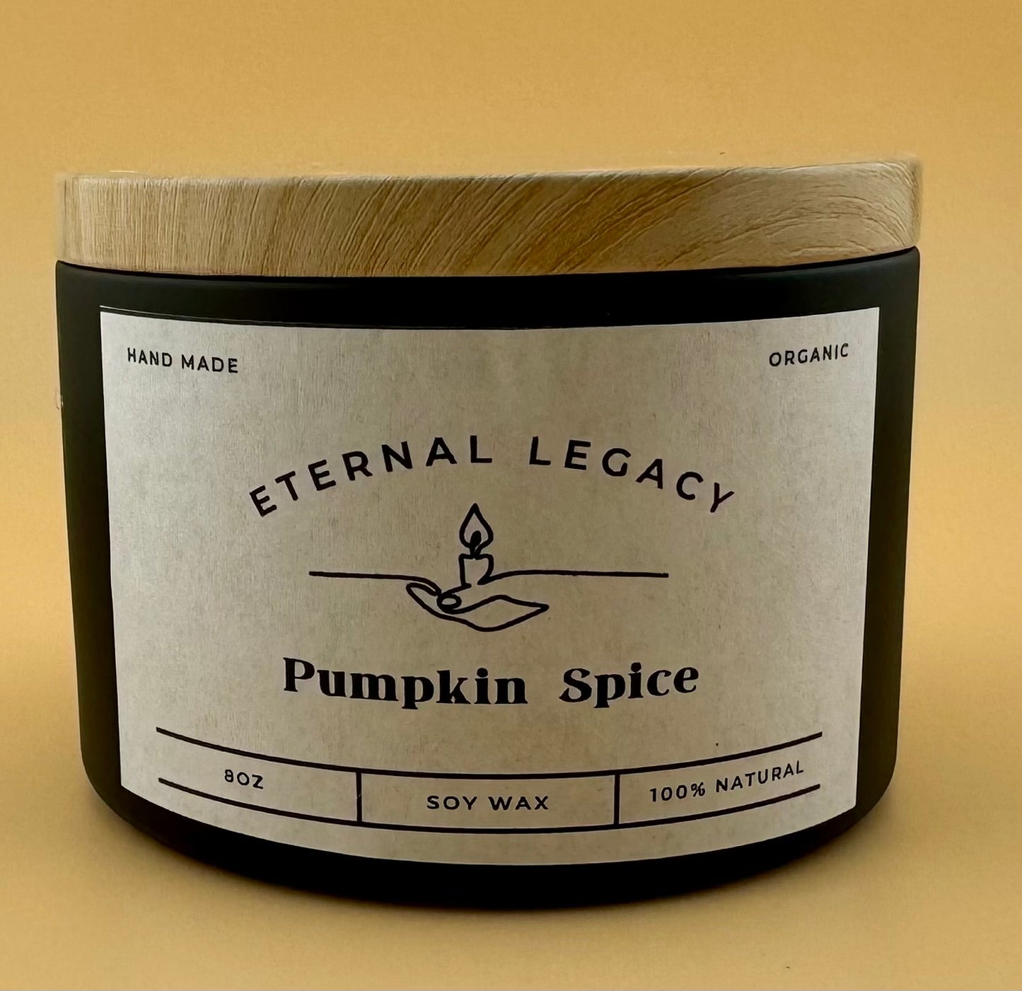 Pumpkin Spice 8oz Matte Black Candle Tin