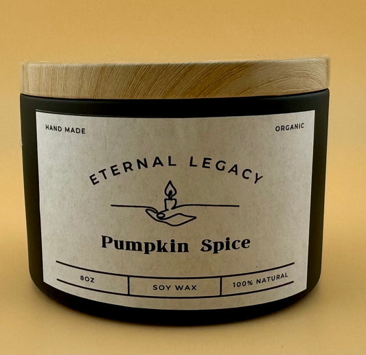 Pumpkin Spice 8oz Matte Black Candle Tin